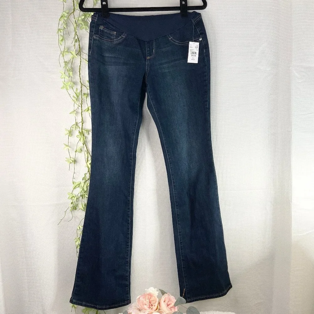 Motherhood Maternity Indigo Blue Bootcut Denim Jeans Long Small